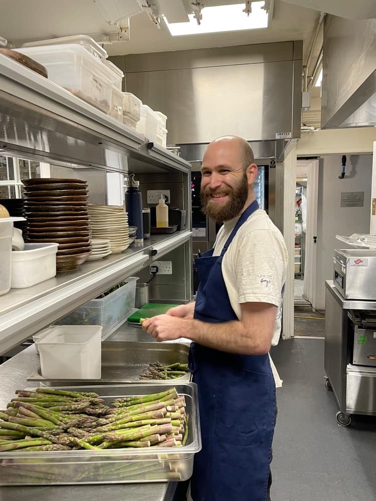Alexander Scrase, founder of Cookaburra, in a professional kitchen